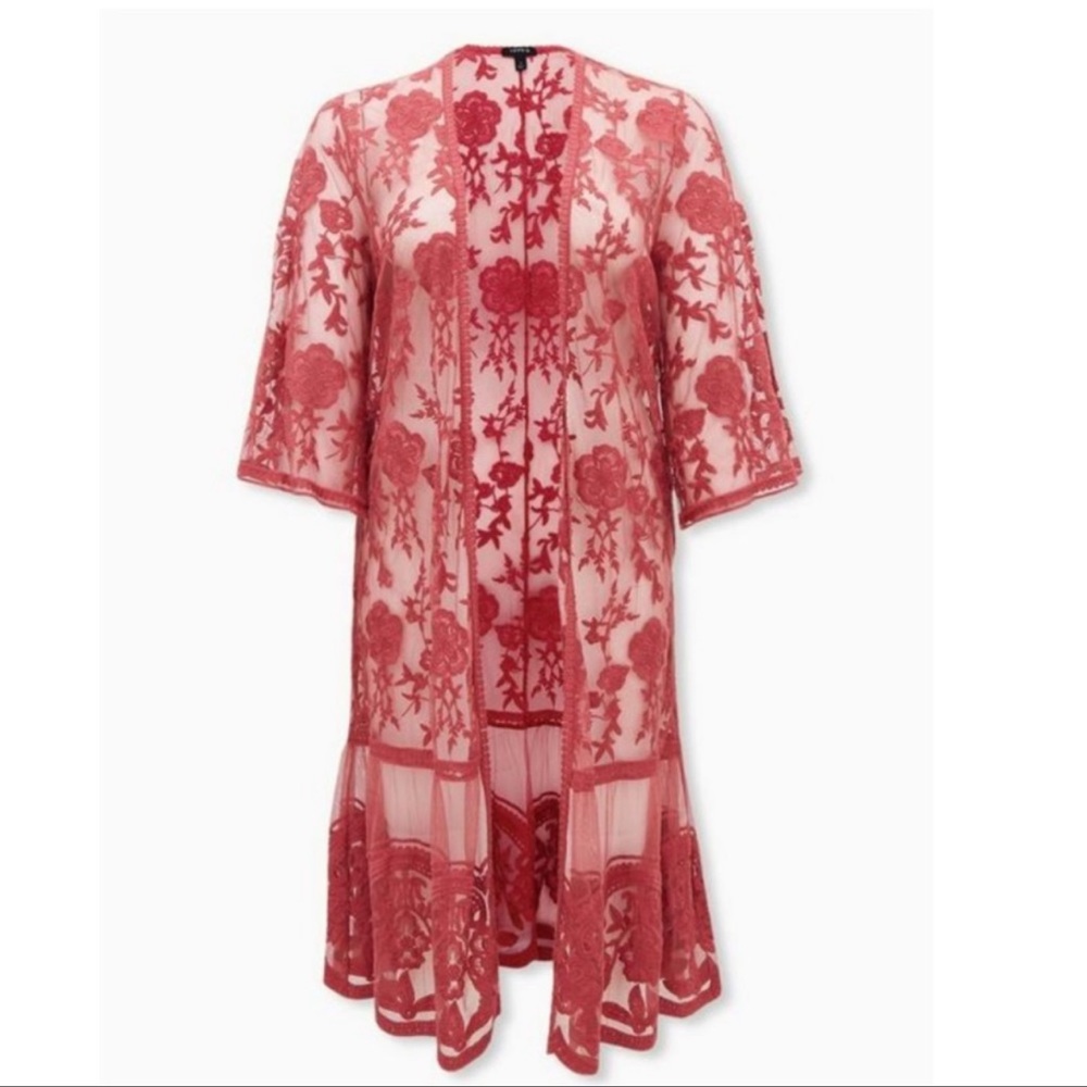 Torrid Dusty Rose Maxi Lace Kimono - Picture 4 of 4